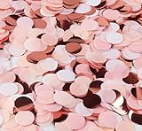 ABSOFINE 100g Roségold Mehrfarbig Konfetti - 2,5cm Rund 8000 Stück Seidenpapier Deko für Hochzeit, Geburtstag, Taufe, Valentinstag