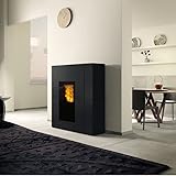 Edilkamin wasserführender Pelletofen Blade2 H22 Up Stahl schwarz | 22,8 kW