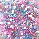 Unicorn Glam Mix Pony-Perlen, hergestellt in den USA, 6 x 9 mm, Kunststoff-Bastelperlen für Banner, Konzert-Festival-Armbänder, Halsketten, Schlüsselanhänger und Schmuck, Haarflechten, Kunst und