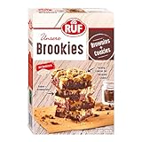 RUF Brookies, Brownies & Cookies vereint in einer schokoladigen Backmischung, inklusive praktischer Papier-Backform, einfache Zubereitung, 1 x 460g