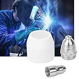 30pcs P80 Plasmaschneider Torch Verbrauchsmaterialien Hochwertige Kupferelektroden Tipps Schildbecher für eine Optimale Leistung für Verschiedene Verarbeitungskosten Geeignet (P80 Elektrode +