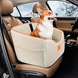 Hundeautositz für kleine mittelgroße Hunde, Memory-Schaum-Booster-Hundesitz für Hunde bis zu 15,9 kg, erhöhter Haustier-Autositz, Reisesicherheits-Autositz mit waschbarem, abnehmbarem Bezug,