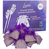 Lavendel Duftsäckchen Kleiderschrank: 20x6g Duftsäckchen Lavendel getrocknet – Mottenschutz für Kleiderschrank, Auto Duft, Raumduft – Lavendel getrocknet – Lavendelsäckchen Lavodia