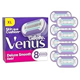 Gillette Venus Deluxe Smooth Swirl Rasierklingen Damen, 8 Ersatzklingen für Damenrasierer, Lila