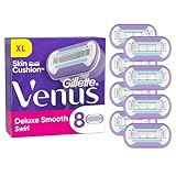 Gillette Venus Deluxe Smooth Swirl Rasierklingen Damen, 8 Ersatzklingen für Damenrasierer, Lila