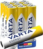 VARTA Batterien AAA, 10 Stück, Energy, Alkaline, 1,5V, Verpackung zu 80% recycelt, für einfachen Grundbedarf, Made in Germany