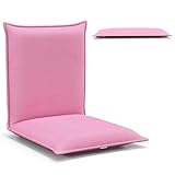 RELAX4LIFE Bodenstuhl klappbar, Bodensessel mit Liegefunktion, Lehnstuhl mit 6 Einstellbarer Rückenlehne, Bodensitz zum Fernsehen Lesen Spielen, Meditationsstuhl Lazy Sofa gepolstert (Rosa)