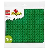 LEGO 10980 DUPLO Bauplatte in Grün, Grundplatte für DUPLO Sets, Konstruktionsspielzeug für Kleinkinder