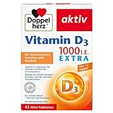 Doppelherz Vitamin D 1000 – Mit Vitamin D als Beitrag zur normalen Funktion des Immunsystems – 45 Tabletten