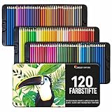 Zenacolor - 120 Professionelle Buntstifte Set, mit Metallbox - Farbstifte Set mit 120 einzigartigen Farben - Zeichnen, Skizzieren, Ausmalen - Buntstifte Für Erwachsene oder Kinder