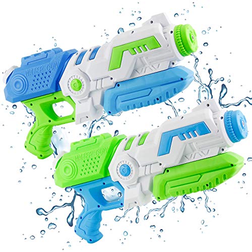 Wasserpistole Spielzeug Kinder KOROSTRO,2 Stück Wasser Blaster(800ML),Großer Kapazität&Hohe Reichweite Erwachsene Wasserspritzpistolen,Junge Wassergewehr SommerParty,Pool&Strandspielzeug,(Blau/Grün)