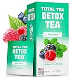 Total Tea Zero Coffein Tee Detox Tee - Ganz Natürlich - Kräutertee zur Sanften Reinigung Unterstützt die Leberregeneration, Körper entgiften, Entgiftungskur - 25 Teebeute Minze-Beere