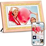 WiFi Digitaler Bilderrahmen, 10,1 Zoll IPS HD Touchscreen, Smart Foto Display mit Uhale App (Rosa)