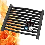 KOTARBAU Kaminrost 26 x 21,5 cm Kaminofen Tafelrost Rost Ascherost Ofengitter Kamin Ersatzteile Zubehör Gussrost Ofenrost Grillkamin Eckig Eckrost