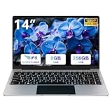 bvate 2025 Laptop 14 Zoll Win11 8+256GB SSD Unterstützung 1TB Notebook Celeron N4020 (bis2.8GHz) 1920x1080p WiFi BT4.2 Deutscher Tastaturschutz und kabellose Maus-Silver