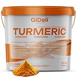 Kurkuma Pulver 20 kg fein gemahlene Kurkumawurzel Ideal zur Zubereitung einer Goldenen Milch als Zugabe in Tee asiatischen Gerichten würzigen Suppen