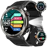 Smartwatch Herren mit Telefonfunktion, 1,45' HD Fitnessuhr Smart Watch , Fitness Tracker Sportuhren mit Pulsmesser Schlafmonitor Schrittzähler, 120+Sportmodi, IP68 Wasserdicht Uhr für Android iOS