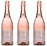 VINADA - Sparkling Rosé - Alkoholfreier Wein - Alcohol Free Wine - 750 ml (3 Glasflaschen)