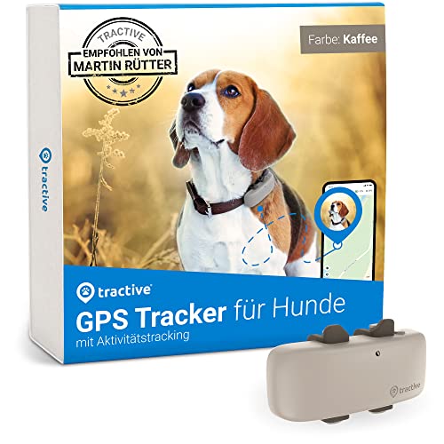 Tractive GPS Tracker für Hunde. Empfohlen von Martin Rütter. Live-Ortung. Unbegrenzte Reichweite. Passt auf alle Halsbänder (Braun)