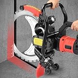 vnmudzeo 16' Elektrische BetonringsäGe FüR Schwere Beanspruchung, Doppelter Wasserauslass, Wasserversorgung, Staubdichtes Werkzeug FüR Nasse Betonwandnuten,9500W-220V