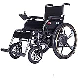 Wheelchairs for Adults, Rollstühle Zusammenklappbarer Leichter Faltbarer Elektrorollstuhl mit Doppelfunktion (Li-Ionen-A