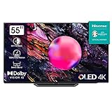 Hisense 55A85K 139cm (55 Zoll) Fernseher, OLED, 4K, HDR, Dolby Vision IQ & Atmos, IMAX Enhanced, Filmmaker Mode, 120Hz, Apple AirPlay, Alexa Built-in, Game Mode Pro, DTS Virtual X, anthrazit [2023]