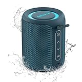 Deeyaple Bluetooth Lautsprecher Klein Tragbarer Musikbox 5.3 IPX7 Wasserdicht Kabellose Stereo Pairing Freisprech RGB Licht für Outdoor Camping Garten Party Reise 50% Lautstärke12H Wiedergabe Blau