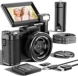 Digitalkamera 5K 64MP Autofokus Kamera Kompaktkamera Kinderkamera Fotokamera Digitalkamera Vintage Kinder Retro Fotokamera, 180° Klappbarer LCD-Bildschirm HD Kompakte Vlog Kamera, 3 Zoll, 32GB Karte