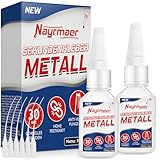 Nayrmaer Metallkleber Extra Stark, 30g*2 Metallkleber Wasserfest Hitzebeständig, Metall kleber mit Anti-Verstopfungskappe zum Verkleben von Metallen aller Art