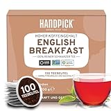 HANDPICK, Englisches Frühstück Schwarzteebeutel (100 Stück) Starker, robuster| Umweltbewusste Teebeutel, Aufbrühen Englischer Frühstücks Tee & Kombucha Tee