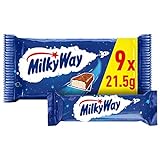 Milky Way Schokoriegel, Schokolade mit Milchcreme, 1 Packung á 9 Riegel (9 x 21,5 g)