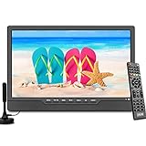 Tragbares digitales TV-Gerät DVB-T2,14.0-Zoll-LCD, wiederaufladbarer Akku, Mini-Freeview-TV, USB-Buchse, Fernbedienung, AV-Eingang, HDMI-IN