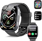 Smartwatch Herren Damen mit Bluetooth Anrufe, 1.95' HD Touchscreen, Fitnessuhr mit Pulsuhr/Schlafmonitor, 112+ Sportmodi Sportuhr Schrittzähler uhr IP68 Wasserdicht Smart Watch für Android iOS Schwarz