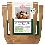 Bio Schwarzwälder Landbrot Brot Backmischung - Brotbackmischung für rustikales Brot - auch für Brotbackautomat geeignet - Bake with Love - (3er Pack)
