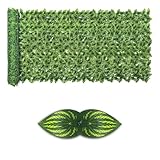 Künstlicher Efeu-Sichtschutzzaun, 100,1 x 401,3 cm, UV-Schutz, künstliche Blätter, Pflanzenranke, Sichtschutzhecken, Wand für drinnen und draußen, Garten, Hinterhof, Dekoration, Farbe