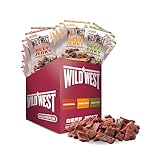 Wild West Beef Jerky, Mix Box 60g, 12er Pack mit 4x Original, 4x Honey BBQ, 4x Jalapeno, Rinderdörrfleisch, Beef Jerky high Protein Trockenfleisch, Protein Snack