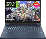 HP Victus 16-s1003ns Gaming-Laptop, 40,6 cm (16,1 Zoll), FHD (AMD Ryzen 7 8845HS, 32 GB RAM, 1 TB SSD, NVIDIA GeForce RTX 4060 8 GB, 120 TDP, FreeDOS) Blau, spanische QWERTY-Tastatur