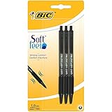 BIC Druckkugelschreiber Soft Feel (0,32 mm) Blister à 3 Stück, schwarz