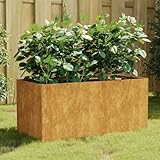 SXJEQOC Pflanzkübel aus Cortenstahl 80x40x40 cm Hochbeet für Garten Balkon Terrasse Rostiger Blumenkasten Outdoor Groß Ohne Boden