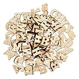 Wisebom 200 Stücke Hölzerne Großbuchstaben, Mini Holz Buchstaben für Wohnkultur Frühkindliche Bildung, Scrabble Holzbuchstaben, Holzbuchstaben Set für DIY Kunsthandwerk Hochzeitsfest Party