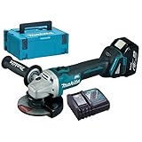 Makita DGA504RT1J Winkelschleifer, 18 V, LXT Ø125 mm (1 x 5,0 Ah) aus Makpac