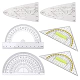 6 Stück Parabelschablone Set, Normalparabel Schablone, Parabel Lineal, Geometrie-Dreieck aus Kunststoff, Flexibel Winkelmesser für Studenten Büro Designer Malerei
