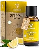 Heldengrün® BIO Zitronenöl [100% NATURREIN] Kaltgepresst aus echten Zitronen - Reines Zitronenöl zum Verzehr - Zitronenöl ätherisch - Lemon Oil