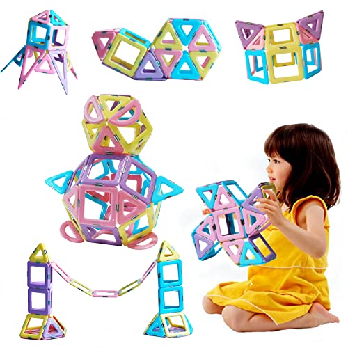 Magblock Magnetische Bausteine 52 Teiles Konstruktion Bauen Blöcke Kinder Pädagogisches Magnetspielzeug Geschenk für ab 3 4 5 6 7 8 Jahre Junge Mädchen