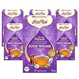 YOGI TEA, Für die Sinne, Süße Träume, Ayurvedischer Bio-Kräutertee mit ätherischen Ölen, von Natur aus koffeinfrei, Lavendel, Kamille, Hopfen, Yogi Tee 6er Pack, 6x17 Beutel (102 Teebeutel insgesamt)