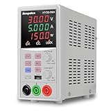 Labornetzteil, Heopoten 50V 6A 150W Programmierbares Labornetzgerät ，Hochpräzises 4-stellige zweifarbige LED Anzeige, 5V2A USB-Ausgang, Alligatorkabeln und Netzkabel