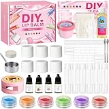 TSVATE Lippenbalsam-Set zum Selbermachen, 47-teiliges Lippenbalsam-Bastelset für Kinder, machen Sie Ihren eigenen Lippenbalsam, Lippenpflegeset von Multi-Flavor und mehrfarbig, DIY-Make-up-Set für
