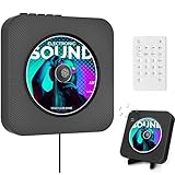 Bluetooth CD-Player Portable, CD-Musik-Player mit Dual-Lautsprecher, Wandmontage/Desktop-CD-Player mit Power Switch Line, Unterstützung FM Radio/AUX/USB Anschluss, inklusive Fernbedienung