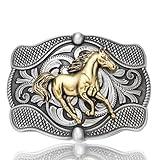 LYTOPTOP Antike Gürtelschnalle für Herren, Bull-Cowboy-Gürtelschnallen, Laufpferd, Western-Vintage-Gürtelschnalle, 2: Laufendes Pferd, Medium