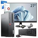 Lenovo Kompletter PC für professionelles Büro i7 8700 bis zu 4,6 GHz – Monitor 27 Zoll FHD 32 GB RAM 1 Tera SSD – Kit Maus und Tastatur italienisches Layout – Win 11 Pro Office 2021 Pro Garantie 36